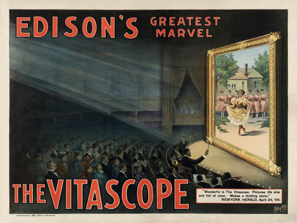 Vitascope lithographic poster. (Metropolitan Print Company, Copyright 1896 Raff & Gammon)