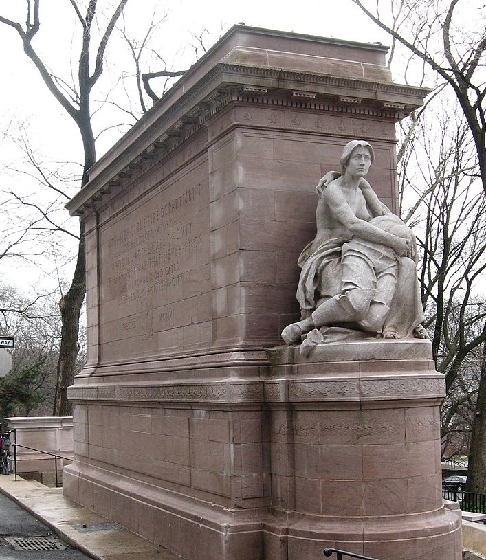Audrey Munson served as the model for the Firemen's Memorial on Riverside Drive in Manhattan. (Attilio Piccirilli, 1910-1913)