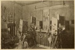 1915 view of the operating room of the Colonial Theatre, Tacoma. (Moving Picture World, 2 January 1915, Page 73)