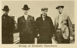 Local operators greet Frank Richardson at the Centralia train station. (Moving Picture World, 16 June 1917, Page 1762)