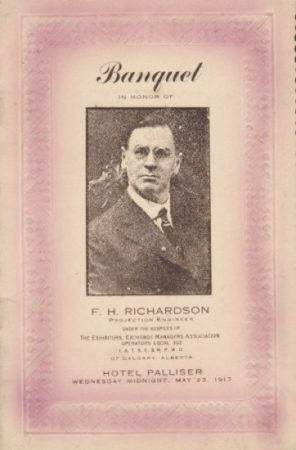 Banquet invitation from F.H. Richardson's Calgary visit, May 23, 1917. (Courtesy Ancestry.com)