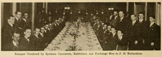 Spokane banquet for F.H. Richardson. (Moving Picture World, 30 June 1917, Page 2076)