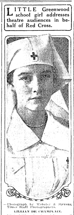Lillian de Champlain. (Seattle Daily Times, 26 May 1918, Page 18)