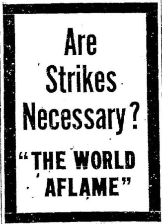 Teaser ad for Seattle engagement for "The World Aflame." (Seattle Daily Times, 18 May 1920, Page 2)