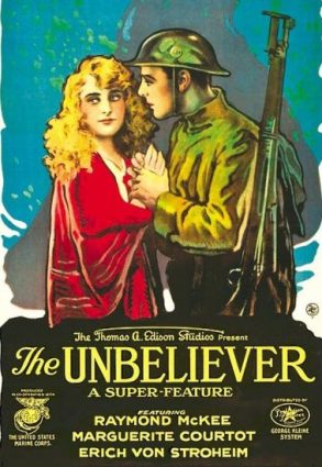 Reproduction film poster for "The Unbeliever" (Edison, 1918).