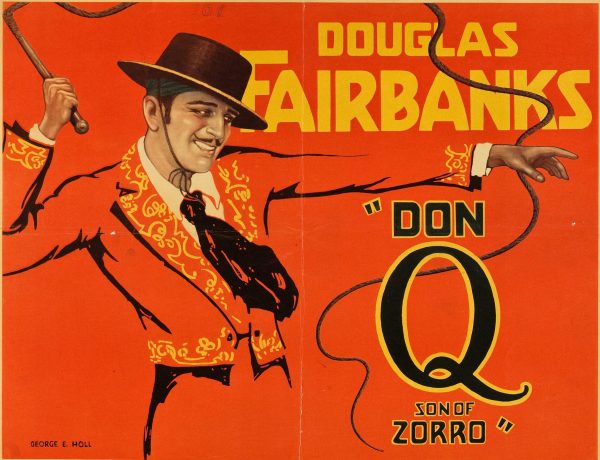 Film poster for "Don Q, Son of Zorro" (United Artists, 1925), complete with whip.