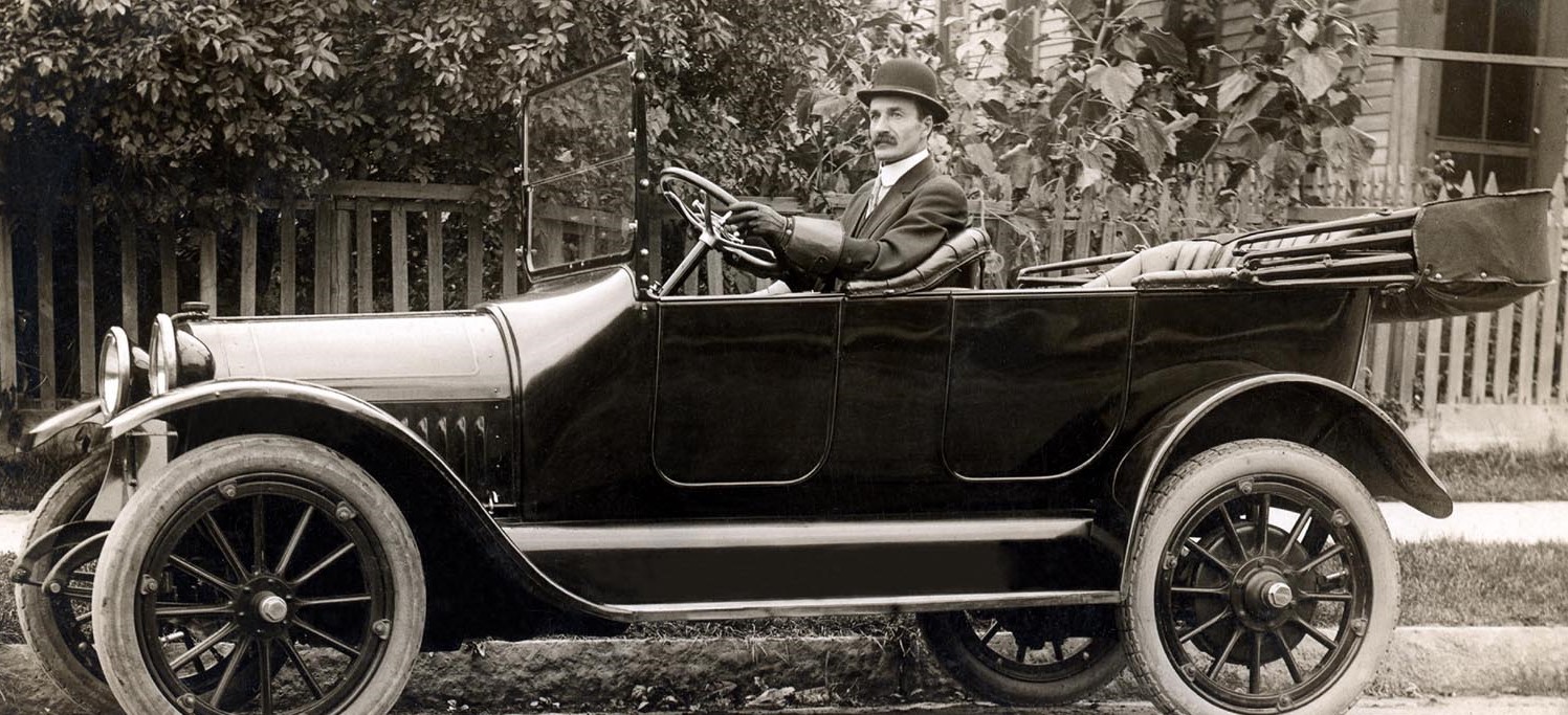 Studebaker produced several different vehicle models in 1915; pictured is the Model SD.
