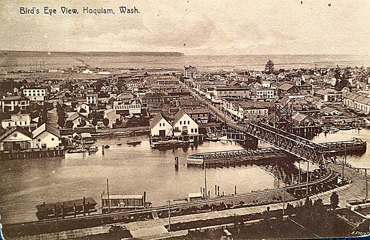 Postcard of downtown Hoquiam, ca. 1909.