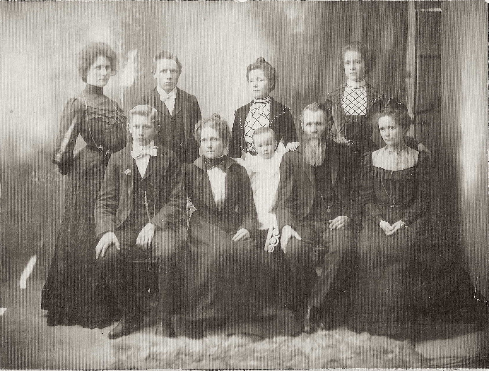 The Connell family, ca. 1901. Ray Connell is seated at left. (Courtesy Ancestry.com)