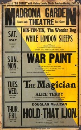 Handbill from Seattle's Madrona Garden Theatre, ca. 1926. (Courtesy Washington State History Museum, Catalog ID 2014.1.92)