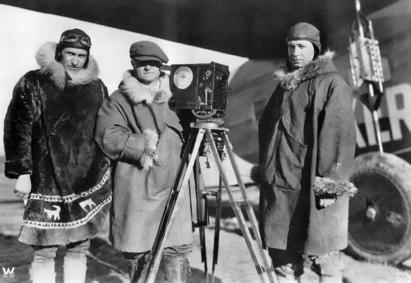 Will Hudson (center) with Carl Ben Eielson (left) and explorer George Wilkins (right), 1926. (Courtesy Whatcom Museum, ID No. 2003.15.19)