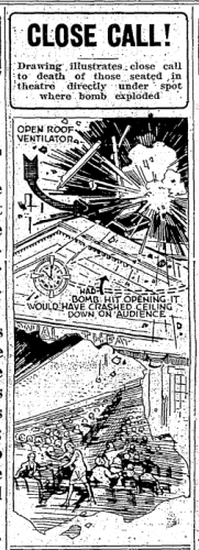August Colonial bombing, as depicted by the "Daily Times." (Seattle Daily Times, 6 August 1928, Page 1)