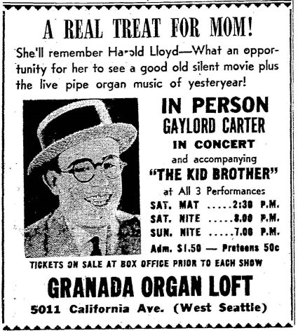 If you don't know who Harold Lloyd is, go ask your mother. (Seattle Daily Times, 7 May 1965, Page 11)