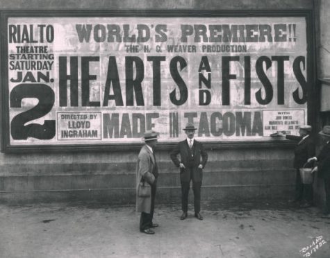 Poster ad for "Hearts and Fists," Tacoma, December 1925. (Courtesy Tacoma Public Library, Marvin D. Boland Collection BOLLAND-B13902)
