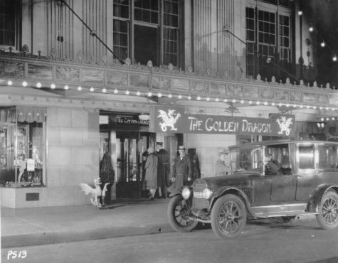 Tacoma's Hotel Winthrop doubling as The Golden Dragon cabaret in "Eyes of the Totem." (Courtesy Tacoma Public Library, General Photograph Collection LANCE-023)