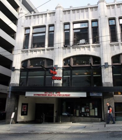 Current image of the old Embassy Theatre side entrance, now home to the Triple Door nightclub. (Courtesy Cinema Treasures website)