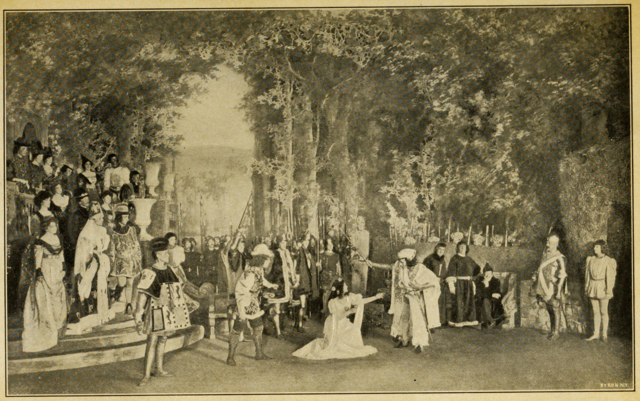 Scene from the E.H. Sothern production "If I Were King," ca. 1901, which featured a small role for up-and-coming actor Cecil B. DeMille.
