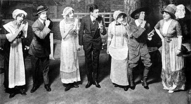 Scene from the 1911 stage musical "The Quaker Girl," which brought Theda Bara to Seattle on her only local visit.