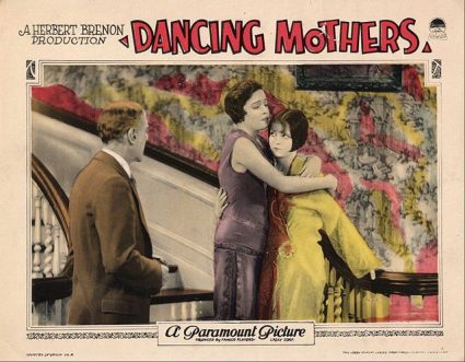 Lobby card for jazz-age film "Dancing Mothers" (Paramount, 1926), featuring Clara Bow in a supporting role.