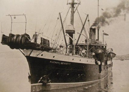 The "Mackay-Bennett," the retrofitted cable ship that picked up William Harbeck's body in April 1912.