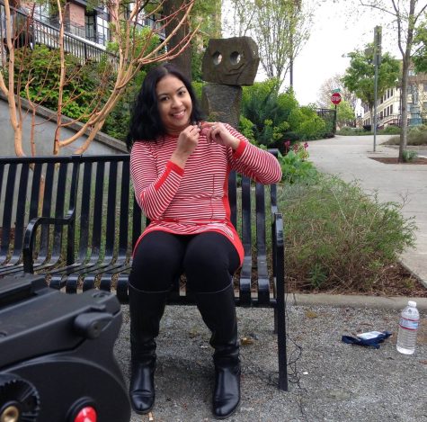 Lauren Hoogkamer preps to shoot the Kickstarter video for the "Eyes of the Totem" restoration project, ca. 2015. (Courtesy Team Totem)