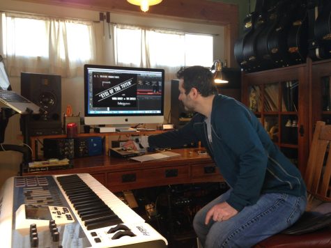 Mick Flaaen works with the digital copy of "Eyes of the Totem, ca. 2015. (Courtesy Team Totem)