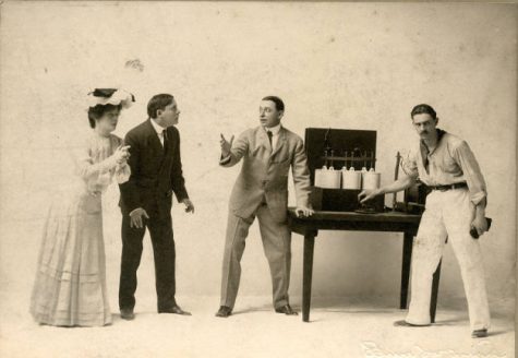 William Collier, center, and John Barrymore, right, in "The Dictator," ca. 1905. (Courtesy University of Washington Special Collections, Order No. JWS23841)