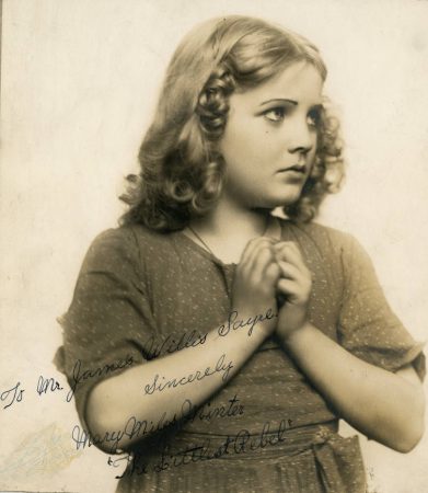 Inscribed photo of Mary Miles Minter, 1912. (Courtesy University of Washington Special Collections, Order No. 28687)