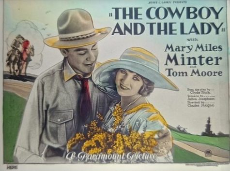 Lantern slide for the film "The Cowboy and the Lady" (Paramount, 1922).