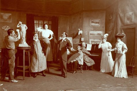 Nat Goodwin, second from left, in Act I of "The Genius," ca. 1907. (Photo by Byron Studios, courtesy University of Washington Special Collections, Order No. JWS23277)