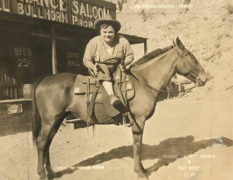 Roscoe "Fatty" Arbuckle in the two-reel comedy "Out West" (Paramount, 1919). (Courtesy University of Washington Special Collections, Order No. JWS24692)