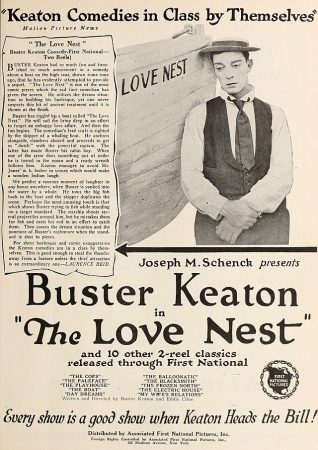 Advertisement for Buster Keaton's "The Love Nest" (First National, 1923).