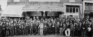 Chaplin look-alike contest at the Liberty Theatre in Bellingham, November 5, 1921. (Photo by James Wilbur Sandison, courtesy Whatcom Historical Museum)