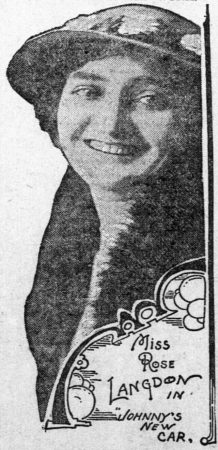 Unidentified newspaper clipping of Rose Langdon, ca. 1917.