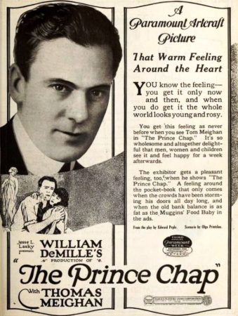 William de Mille eventually adapted "The Prince Chap" for the screen in 1920. (Exhibitor's Herald, 28 August 1920, Page 9)