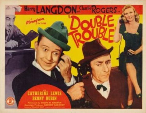 Harry Langdon and Charlie Rogers starring in low-budget comedy "Double Trouble" (Monogram Pictures, 1941).