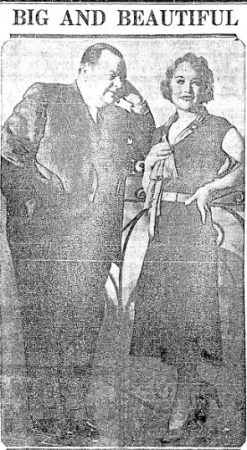 Hollywood visitors Roscoe Arbuckle and Betty Compson atop the Camlin Hotel roof in Seattle, March 1932. (Seattle Daily Times, 14 March 1932, Page 14)